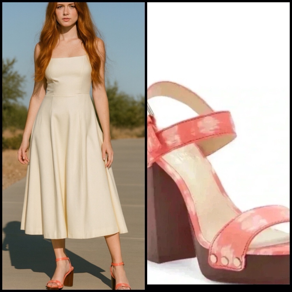 Vince Camuto Coral Lethalia Platform Heels In Clementine Leather Upper Size 6